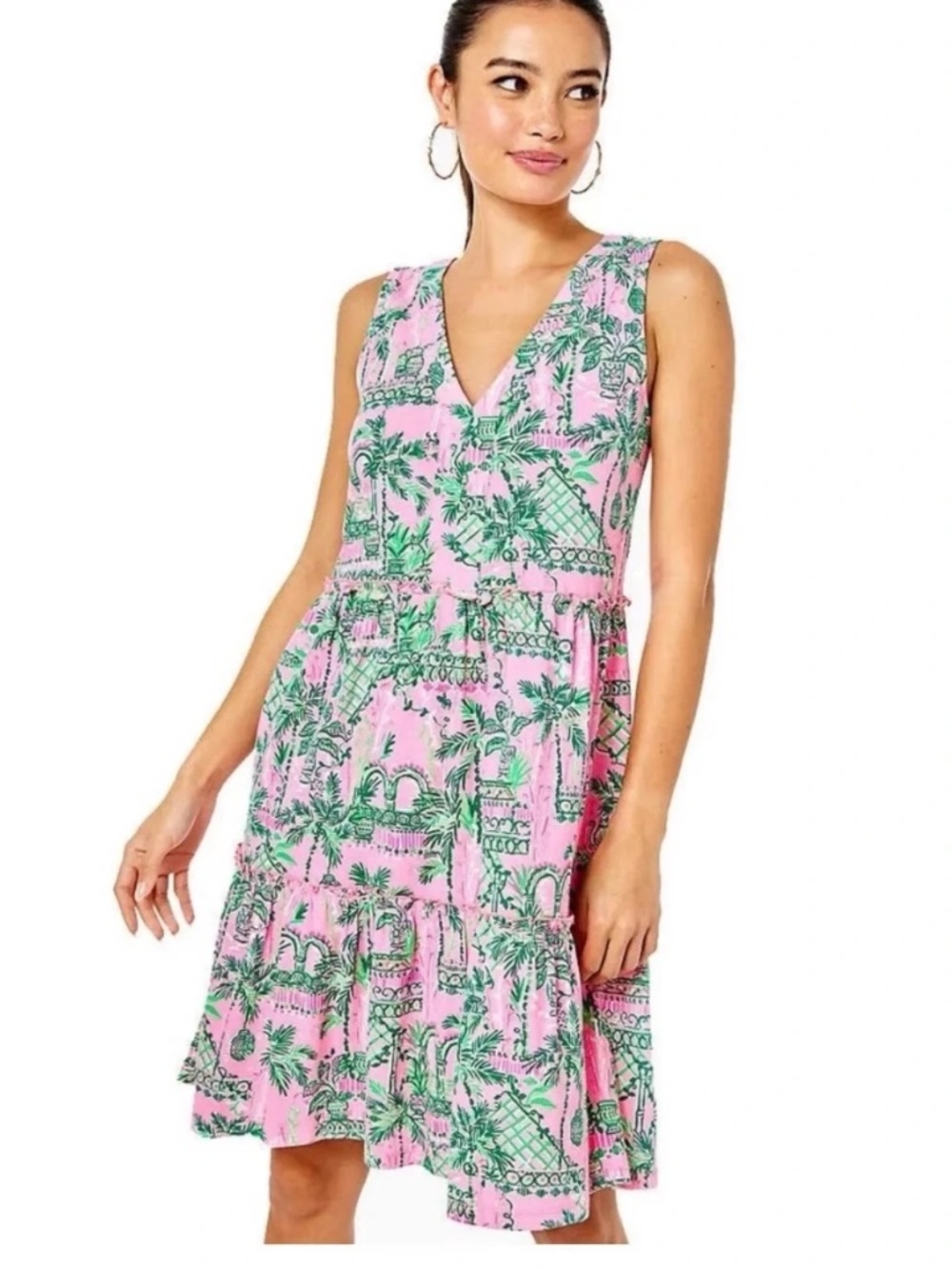 LILLY PULITZER Lorina Swing Dress ALWAYS WORTH IT large euc